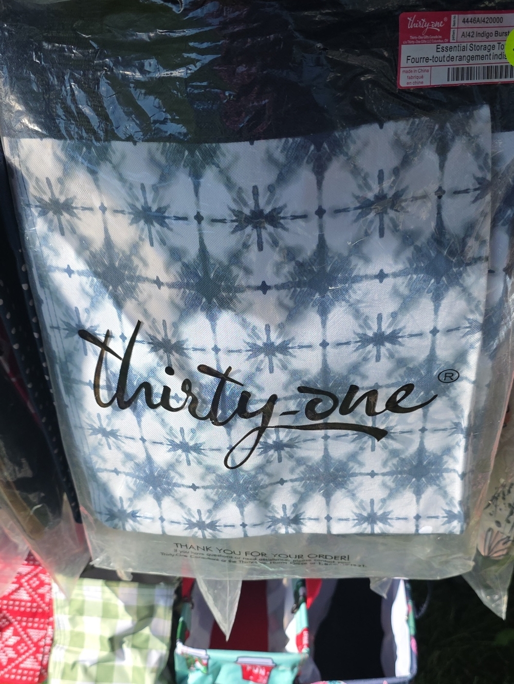 NEW Thirty-one Essential Storage Tote in indigo burst